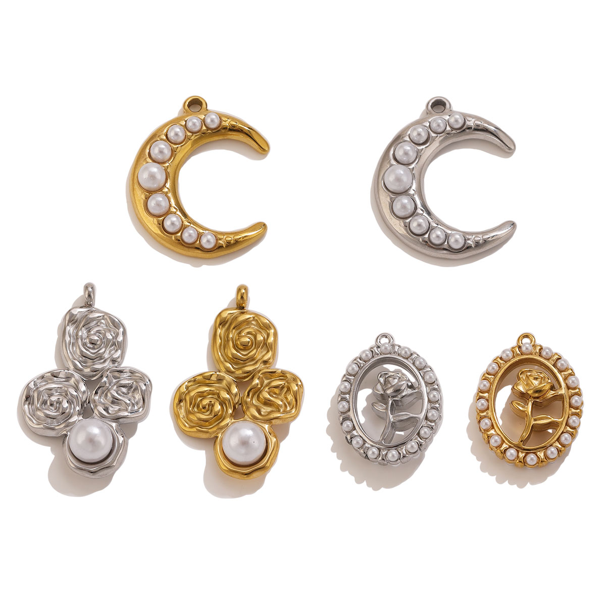 5 pièces de breloques en acier - Moon Star Earrings avis et prix