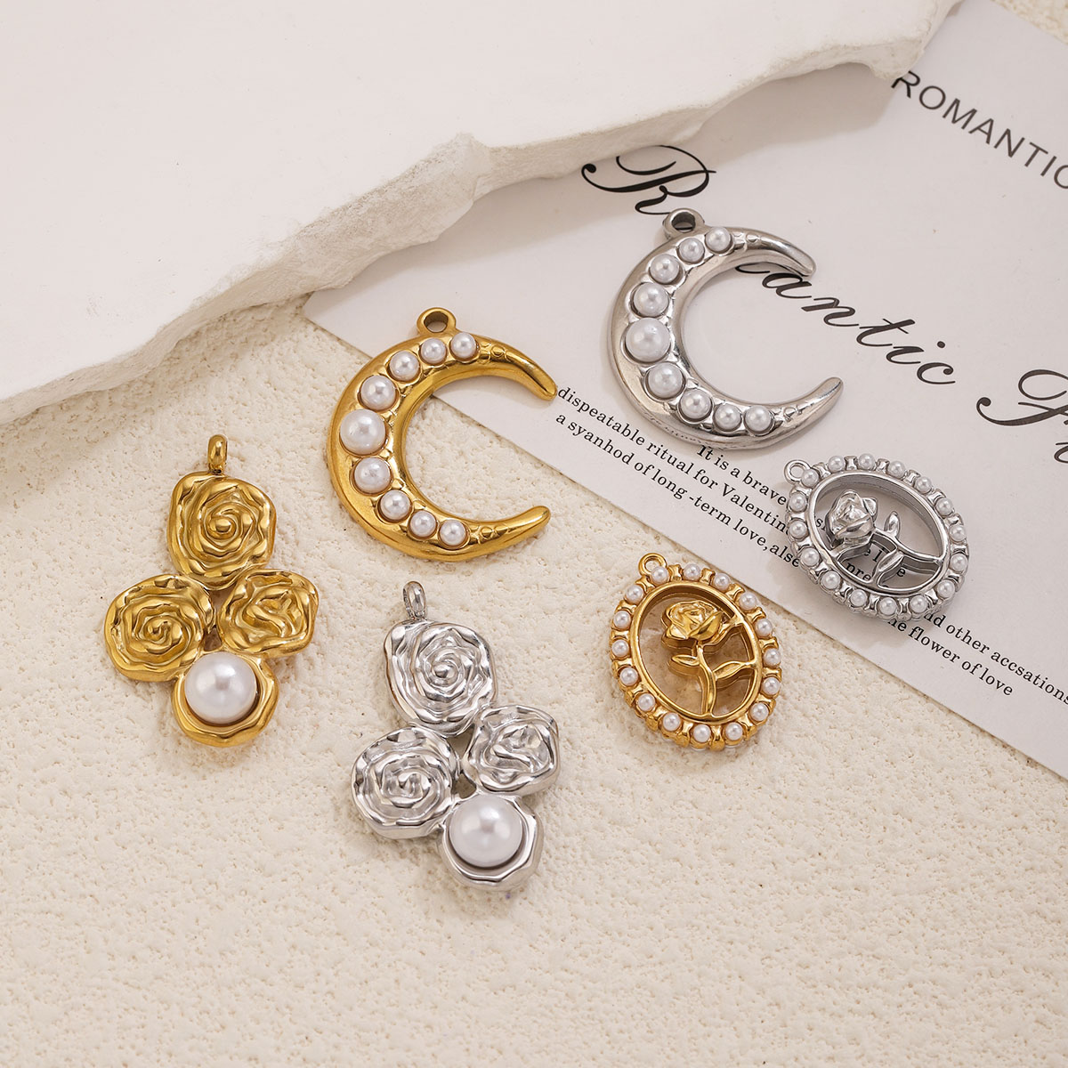 5 pièces de breloques en acier - Moon Star Earrings avis et prix