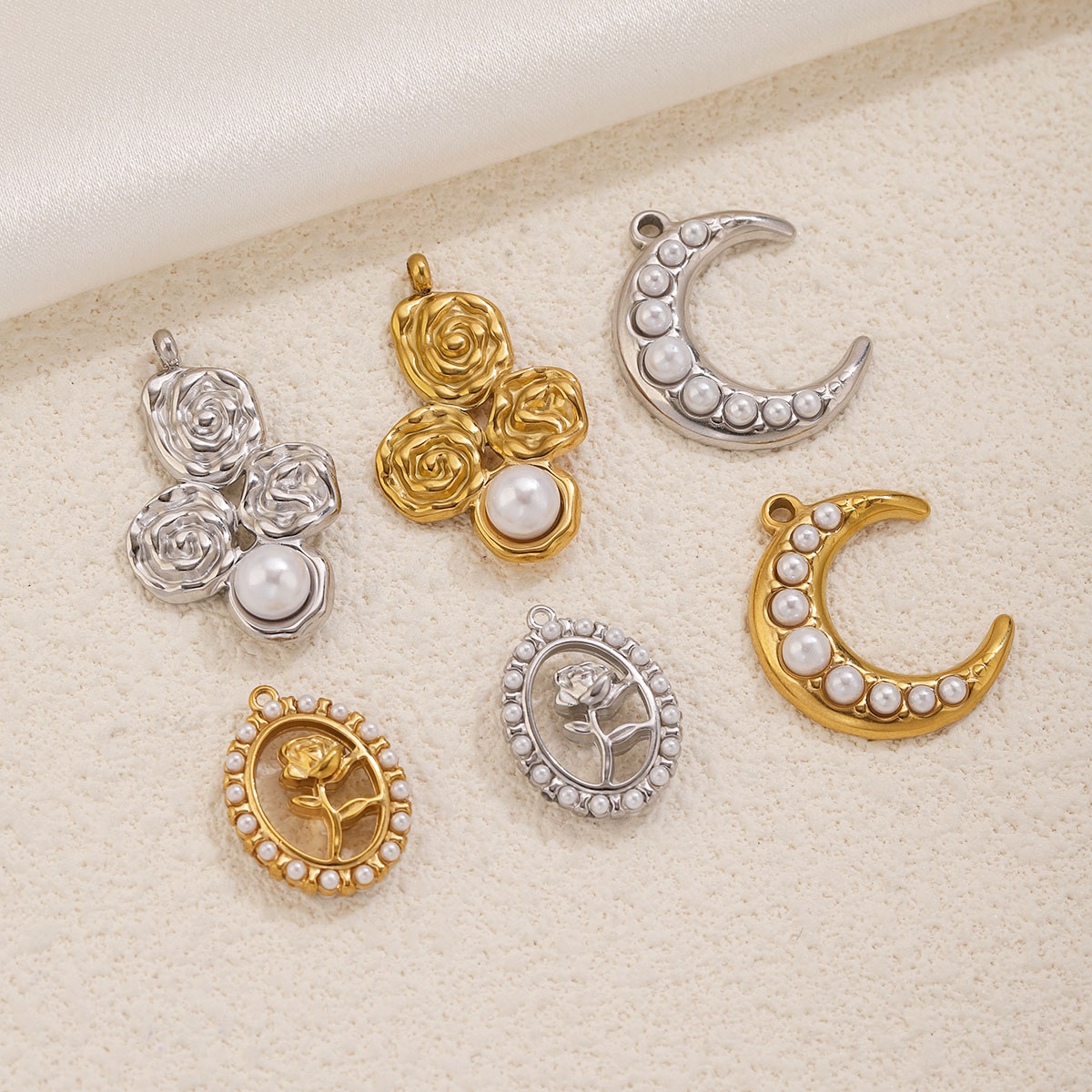 5 pièces de breloques en acier - Moon Star Earrings avis et prix