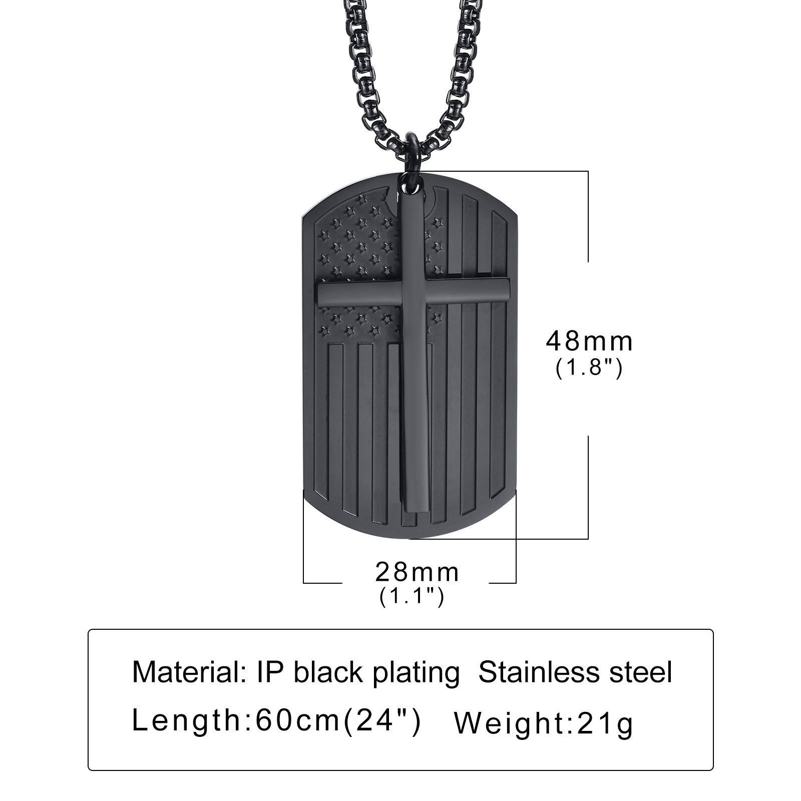 Colliers croix noire pour homm - Mens Dog Tag Necklace avis et prix
