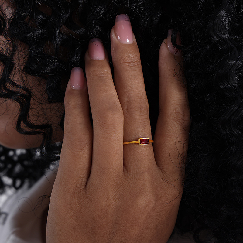 Pierre de naissance minimale e - Birthstone Ring Set avis et prix