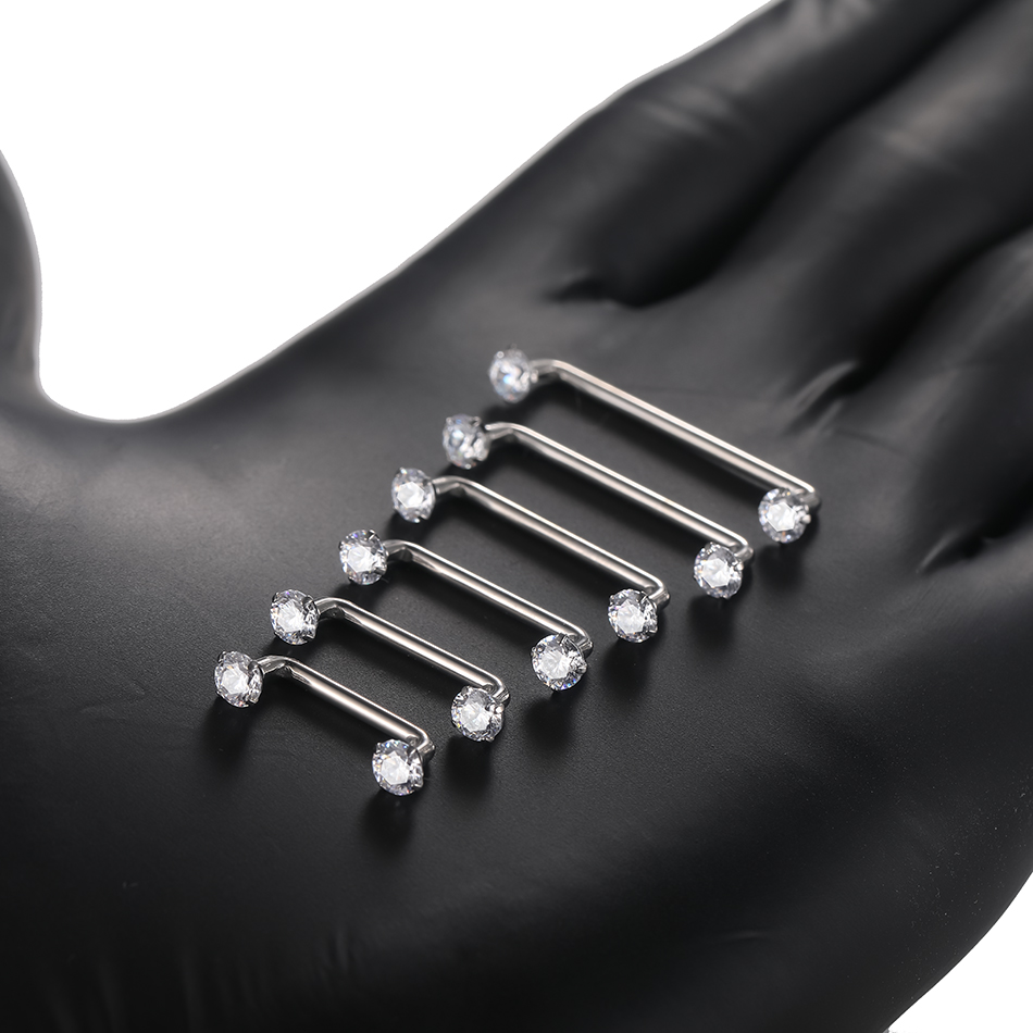 1PC titane Surface Piercing mi - Christina Jewelry & Watches Marguerite Ørestik Forgyldt Sølv avis et prix