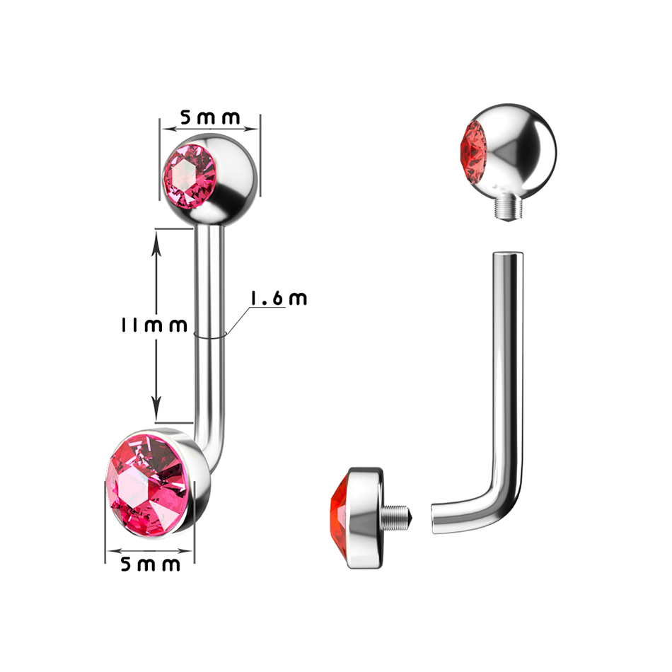 1PC G23 titane cristal gemme C - Christina Jewelry & Watches Marguerite Ørestik Forgyldt Sølv avis et prix