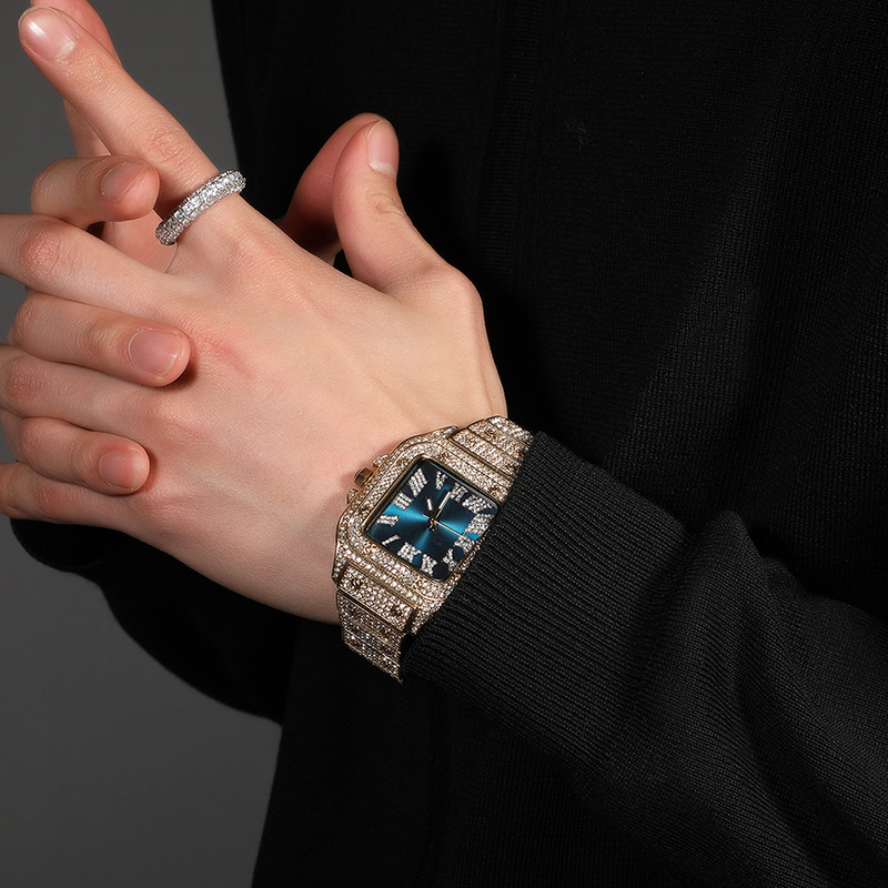 Hip Hop luxe Quartz poignet ét - Jewelry Watches Silver avis et prix